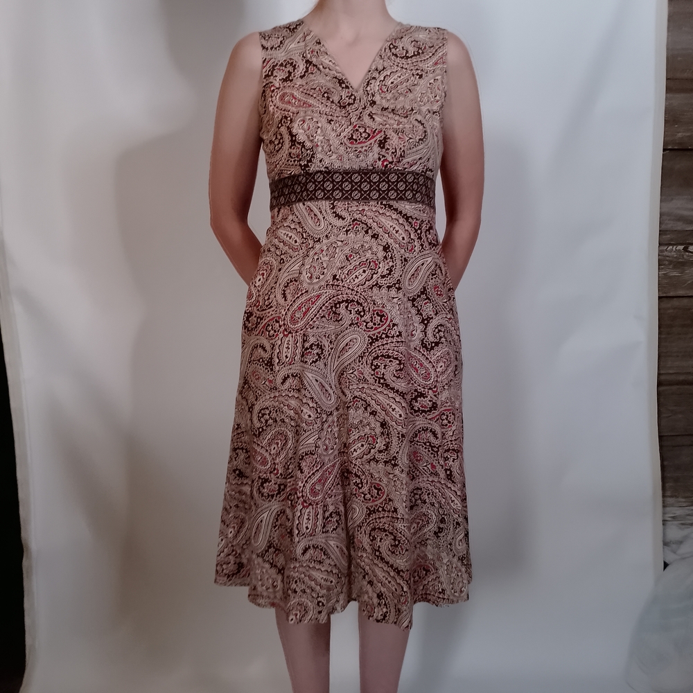 Elegant Paisley Sleeveless Dress
